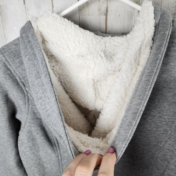 Doublju Horn Button Hooded Coat Gray Size Medium - Picture 7 of 12